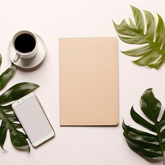 Sticker - notebook with green leaves