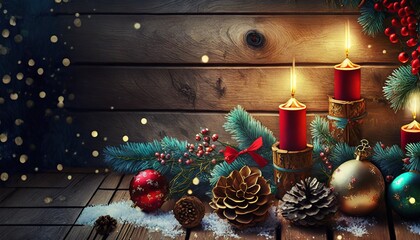 Poster - christmas tree and candles