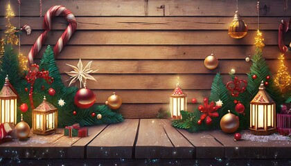 Wall Mural - christmas tree and candles