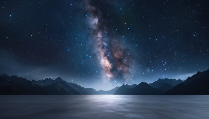 Wall Mural - A beautiful night sky with a large milky way in the middle