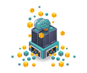 Leinwandbilder - Blockchain and Artificial Intelligence Technologies for Server Infrastructure