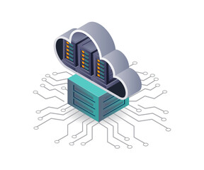 Aufkleber - Cloud server system technology network