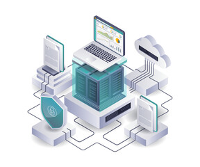 Wall Mural - Analyzing Data Server Management Security Networks