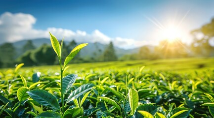 Poster - green field and blue sky