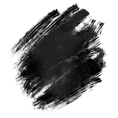 Leinwandbilder - Grunge black brush stroke on transparent background