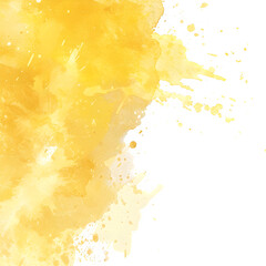 Leinwandbilder - Vibrant yellow watercolor splash on transparent background