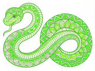 Sticker - snake, animal, cartoon, reptile, vector, illustration, green, serpent, cute, 2013, symbol, cobra, viper, nature, design, art, character, worm, drawing, funny, fun, poison, happy, zoo, wild