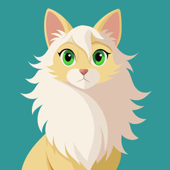 Wall Mural - Charming Angora Blonde Cat Vector Illustration Perfect for Your Designs
