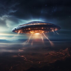 Wall Mural - ufo in the night