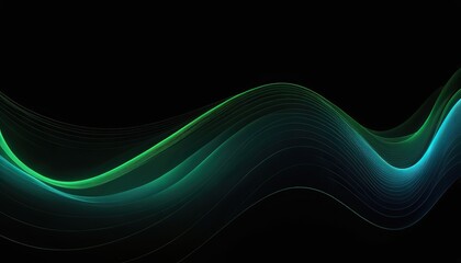 Wall Mural - a green, wavy line with a dark background