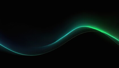 Canvas Print - a green, wavy line with a dark background