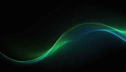 Black background wallpaper with green wavy lines
background