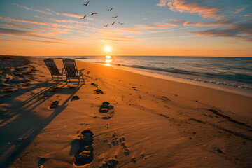 Wall Mural - sunset on the beach