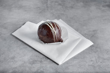 Wall Mural - A view of a chocolate rum ball.