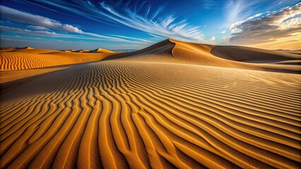 Canvas Print - Desert sand dunes with wind patterns , sand, dunes, texture, arid, desert, landscape, nature, erosion, grains, pattern, background