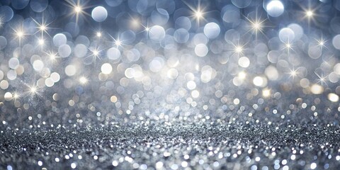 Poster - Glittering silver texture background with a festive touch, glitter, silver, shiny, sparkly, celebration, backdrop