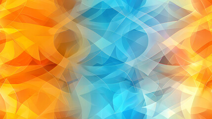 Poster - Dynamic design with blue and orange abstract shapes in the background