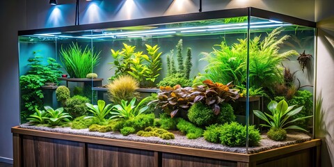 Wall Mural - Exotic aquarium plants in a modern setup, aquarium, plants, exotic, underwater, aquatic, modern, contemporary, tropical