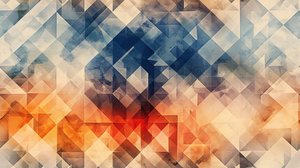 Poster - Abstract background with a geometric pattern of triangles in various colors and textures