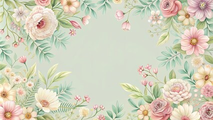 Wall Mural - Delicate floral pattern in pastel colors , floral, pattern, pastel, colors,design, background, decorative, soft, gentle