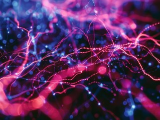 Wall Mural - abstract background with neon lights and bokeh effects, creating a dynamic and colorful visual