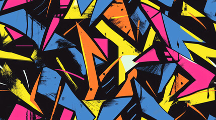 Aufkleber - Vibrant and bold abstract seamless pattern filled with dynamic energy and vivid geometric shapes