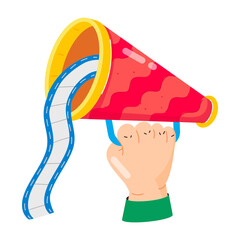Wall Mural - A comic style sticker of director megaphone 

