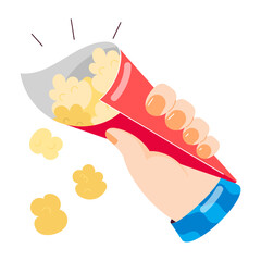 Wall Mural - A flat style sticker of cinema popcorn

