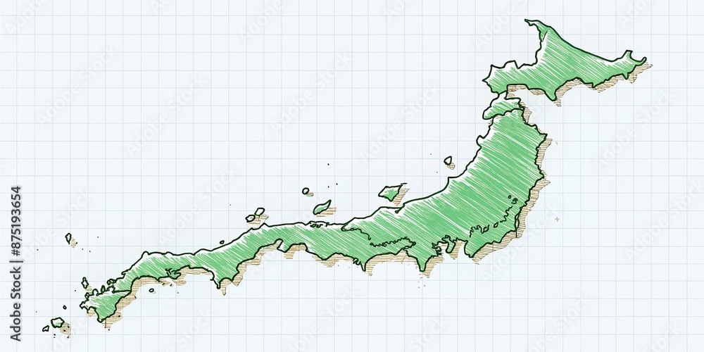 Freehand doodle drawing of Japan map , Japan, map, doodle, freehand ...