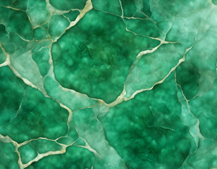 Wall Mural - TransparentGreen cracked jade cut marble background