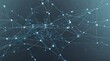 © Amjad - Futuristic digital network connection, abstract plexus background with glowing blue nodes and lines, global data communication technology concept
