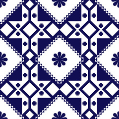 Wall Mural - Blue geometric seamless pattern