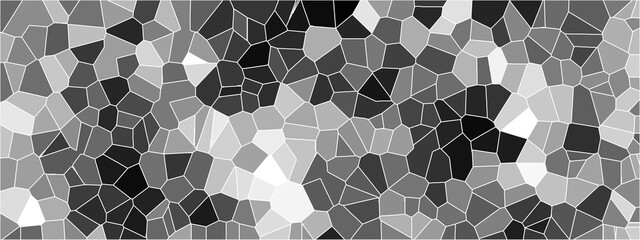 Wall Mural - Abstract black geometric with triangles and marble texture. Gray and black stained glass window art background . Geometric seamless pattern with 3d shapes triangle.