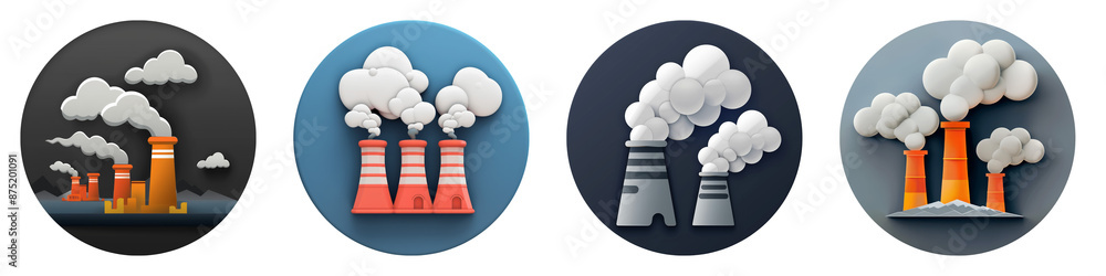 Carbon Emissions clipart collection, symbol, logos, icons isolated on ...