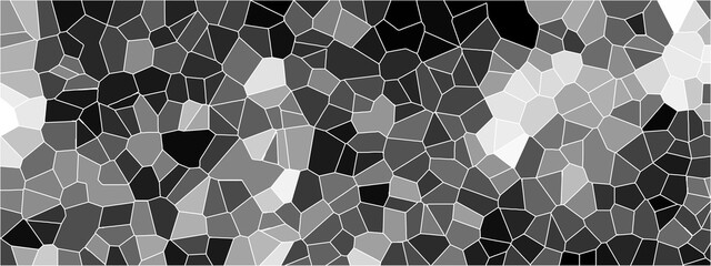 Wall Mural - Abstract black geometric with triangles and marble texture. Gray and black stained glass window art background . Geometric seamless pattern with 3d shapes triangle.