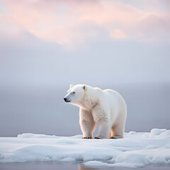 Wall Mural - polar bear on ice