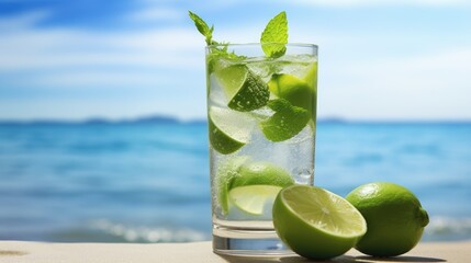 Canvas Print - mojito cocktail on the beach