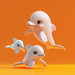 Wall Mural - Cute Dolphin Cartoon