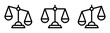 © OpaDesign - Minimalist vector illustration of scales of justice in black and white. Editable stroke.