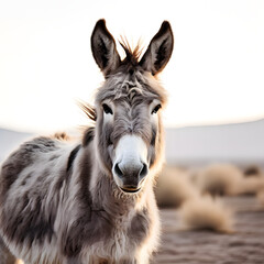 Sticker - portrait of a donkey