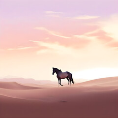 Canvas Print - horse in the desert