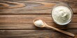 © Sujid - Collagen powder and spoon on wooden background, collagen, powder, spoon, wooden, background, health, beauty