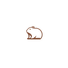 Wall Mural - illustration logo of minimalist outline of a capybara