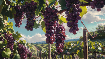 bunch of grapes, vibrant colors