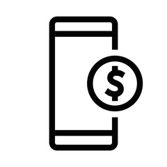 Wall Mural - vector illustration of a mobile payment icon in black and white. ideal for fintech, e-commerce, and 