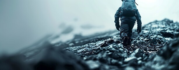 Wall Mural - an image of a determined individual pushing through adversity, representing the message of not stopp