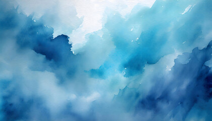 Wall Mural - Blue watercolor abstract background. Generative AI.