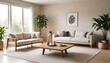 © Sharif54 - Frame mockup, ISO A paper size. Bedroom poster mockup. Modern interior design. Living room Interior mockup with house background. 3D render