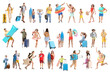 © Pixel-Shot - Big collage of different travellers on white background
