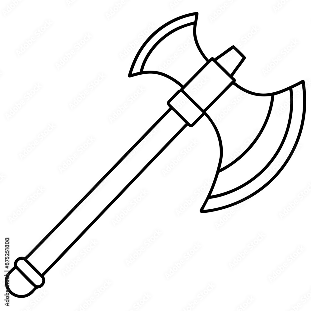 axe outline coloring book page line art illustration digital drawing ...